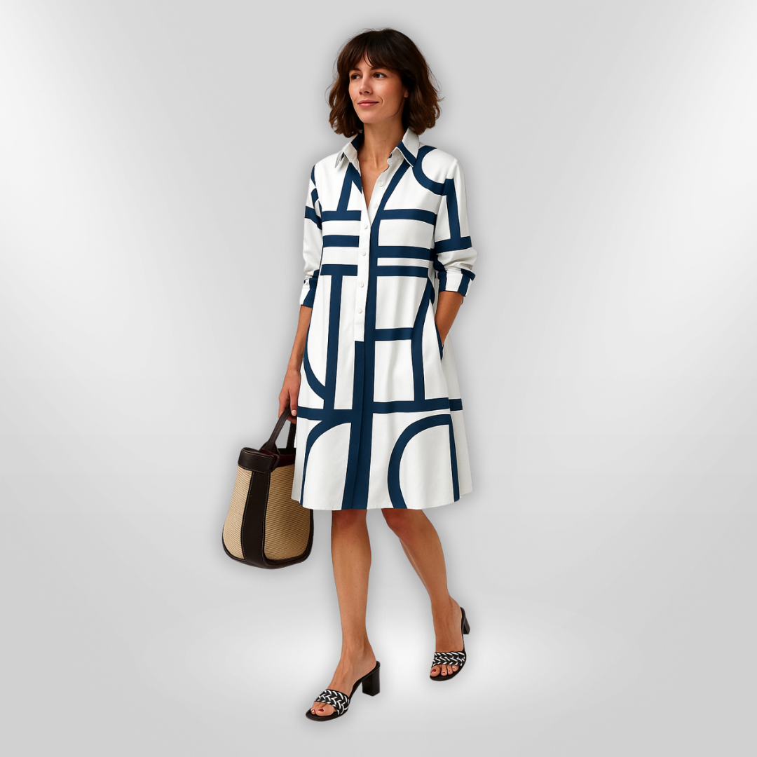 HELENA Midi Shirt Dress – Modern, Effortless & Flattering
